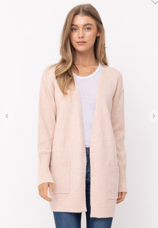 Dusty Pink Mossy Cardigan Sweater