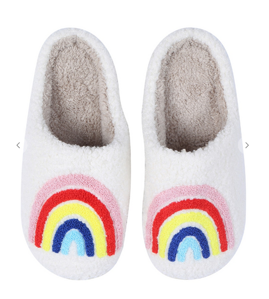 Rainbow Fleece Slippers