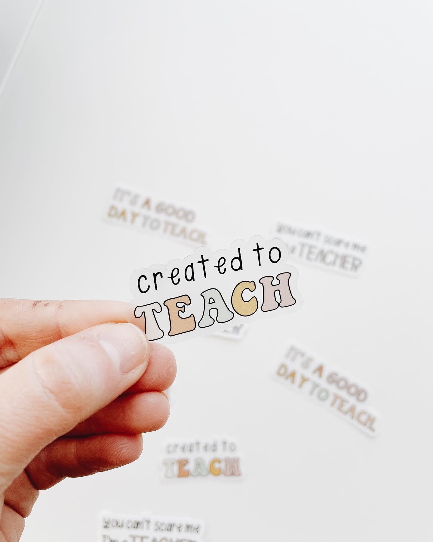 created to teach | clear sticker